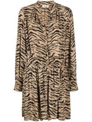 

Tiger-print V-neck shirt dress, Zadig&Voltaire Tiger-print V-neck shirt dress
