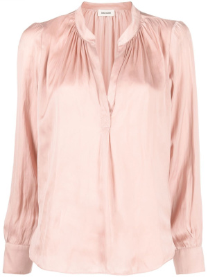 

Gathered-detail long-sleeve blouse, Zadig&Voltaire Gathered-detail long-sleeve blouse