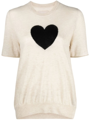

Heart-print cashmere knitted top, Zadig&Voltaire Heart-print cashmere knitted top
