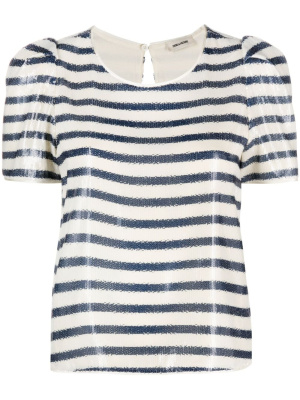 

Striped sequin-embellished top, Zadig&Voltaire Striped sequin-embellished top