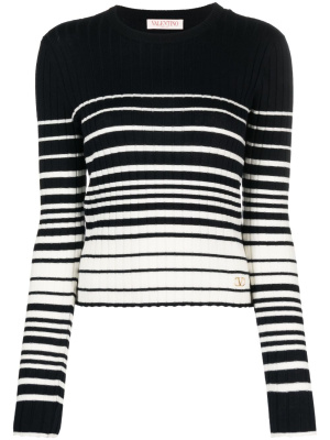 

Striped ribbed knit top, Valentino Garavani Striped ribbed knit top