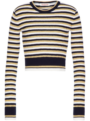 

Striped lurex cropped jumper, Valentino Garavani Striped lurex cropped jumper