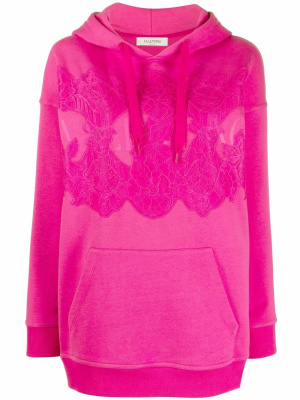 

Lace-panel hoodie, Valentino Garavani Lace-panel hoodie