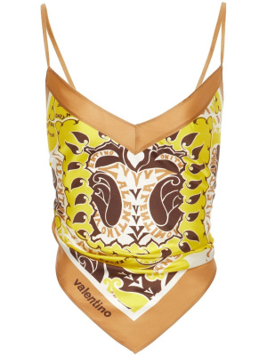 

Paisley-print silk top, Valentino Garavani Paisley-print silk top