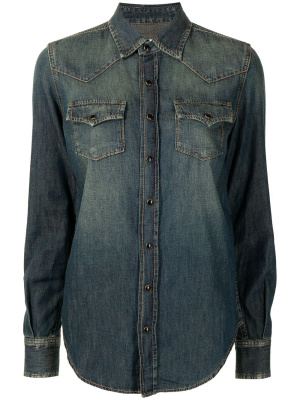 

Press-stud denim shirt, Saint Laurent Press-stud denim shirt