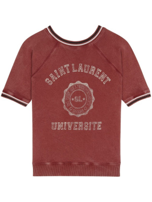 

Cotton distressed-finish sweatshirt, Saint Laurent Cotton distressed-finish sweatshirt