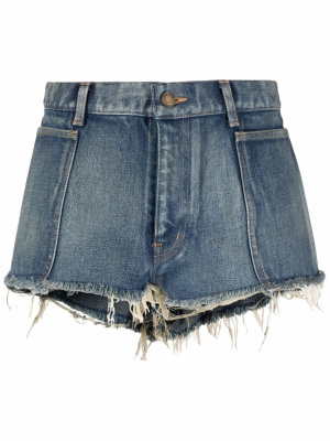 

Distressed denim shorts, Saint Laurent Distressed denim shorts