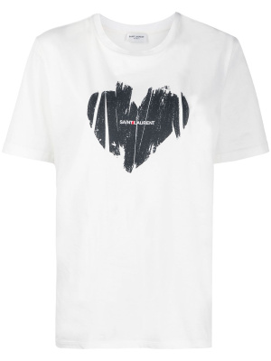 

Heart logo print T-shirt, Saint Laurent Heart logo print T-shirt