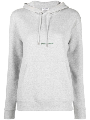 

Embroidered logo long-sleeve hoodie, Saint Laurent Embroidered logo long-sleeve hoodie