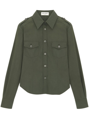 

Military button-up cotton shirt, Saint Laurent Military button-up cotton shirt