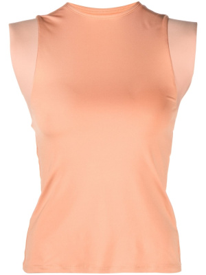

Padded-shoulder sleeveless top, Issey Miyake Padded-shoulder sleeveless top