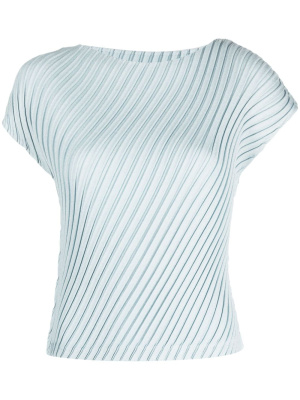 

Pleated boat-beck blouse, Issey Miyake Pleated boat-beck blouse