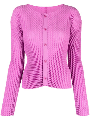 

Fully-pleated button-fastening cardigan, Issey Miyake Fully-pleated button-fastening cardigan