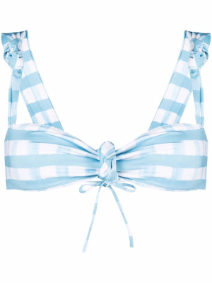 

Gingham knotted bikini top, Jacquemus Gingham knotted bikini top