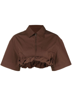 

Silma rolled-hem cropped top, Jacquemus Silma rolled-hem cropped top