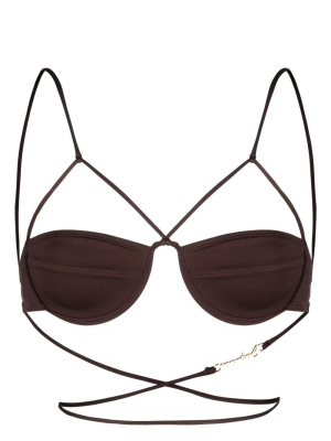 

Logo-plaque bikini top, Jacquemus Logo-plaque bikini top