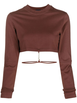 

Pino logo-charm cropped top, Jacquemus Pino logo-charm cropped top