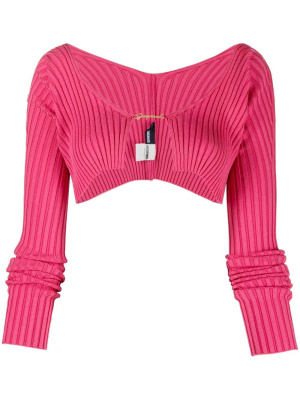 

Pralù ribbed cropped cardigan, Jacquemus Pralù ribbed cropped cardigan