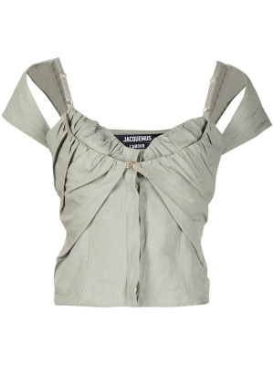 

Layered linen-blend top, Jacquemus Layered linen-blend top