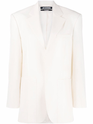 

Notched-lapel single-breasted blazer, Jacquemus Notched-lapel single-breasted blazer