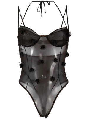 

Fringe-detail sheer bodysuit, Jacquemus Fringe-detail sheer bodysuit