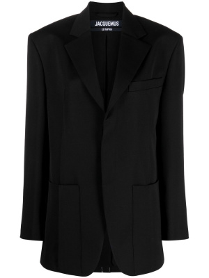 

Notched-lapel single-breasted blazer, Jacquemus Notched-lapel single-breasted blazer