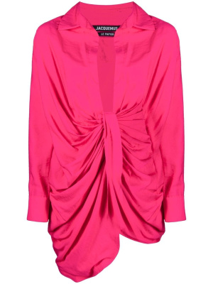 

La Robe Bahia draped shirtdress, Jacquemus La Robe Bahia draped shirtdress