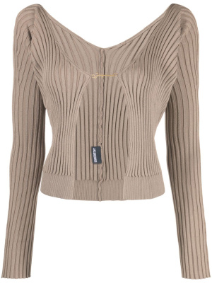 

Logo-plaque long-sleeve cardigan, Jacquemus Logo-plaque long-sleeve cardigan