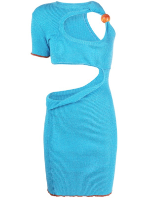 

Ribbed-knit cut-out mini dress, Jacquemus Ribbed-knit cut-out mini dress