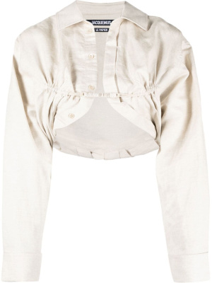 

Cropped long-sleeve blouse, Jacquemus Cropped long-sleeve blouse
