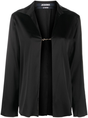 

Notte logo plaque blouse, Jacquemus Notte logo plaque blouse
