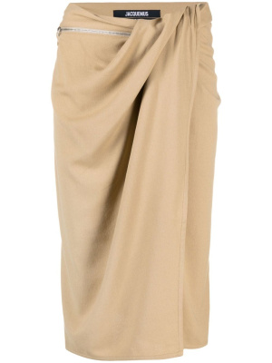 

Bodri gathered midi skirt, Jacquemus Bodri gathered midi skirt