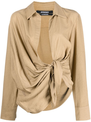 

Bahia knot-detail blouse, Jacquemus Bahia knot-detail blouse