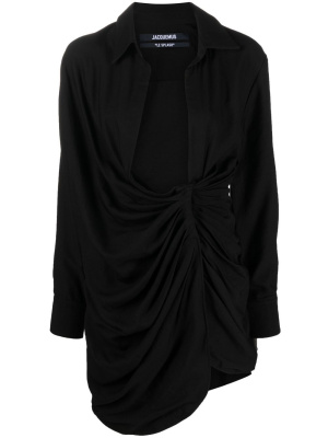 

Bahia knotted shirt minidress, Jacquemus Bahia knotted shirt minidress
