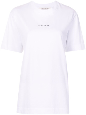 

Slogan-print short-sleeve T-shirt, 1017 ALYX 9SM Slogan-print short-sleeve T-shirt