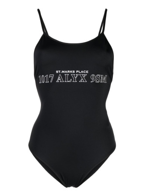 

Logo-print low-back swimsuit, 1017 ALYX 9SM Logo-print low-back swimsuit