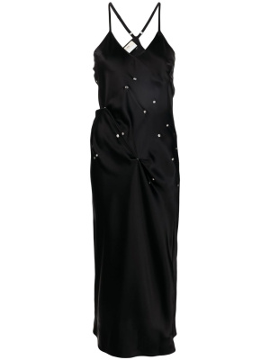 

Embellished gathered-detail slip dress, 1017 ALYX 9SM Embellished gathered-detail slip dress