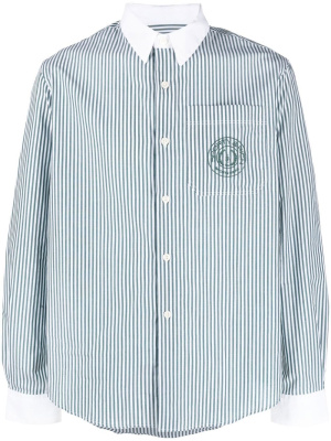 

Embroidered-logo striped shirt, Sporty & Rich Embroidered-logo striped shirt