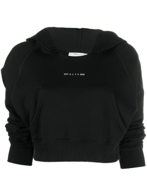 

Cropped logo-print detail hoodie, 1017 ALYX 9SM Cropped logo-print detail hoodie