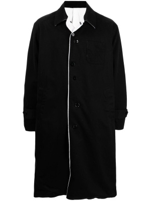 

Contrasting-trim detail coat, Undercoverism Contrasting-trim detail coat