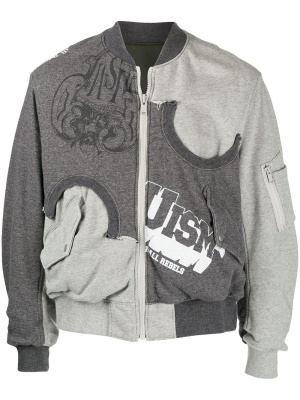 

Reversible logo-print bomber jacket, Undercoverism Reversible logo-print bomber jacket