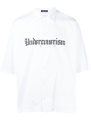 

Logo-print cotton shirt, Undercoverism Logo-print cotton shirt