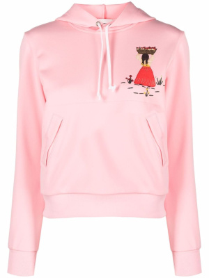 

Embroidered-motif fleece hoodie, Comme Des Garçons Girl Embroidered-motif fleece hoodie