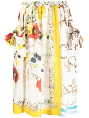 

Mix-print slip-on straight skirt, Comme Des Garçons Girl Mix-print slip-on straight skirt