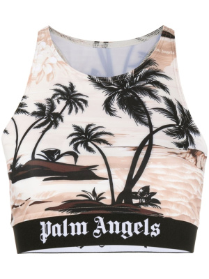

Palm-print crop top, Palm Angels Palm-print crop top