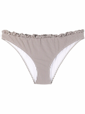 

Ruched striped bikini bottoms, GANNI Ruched striped bikini bottoms