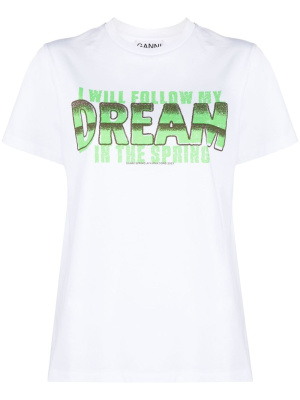 

Dream-print organic cotton T-shirt, GANNI Dream-print organic cotton T-shirt