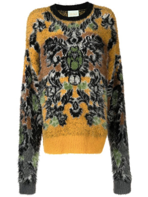 

Fleur patterned-jacquard jumper, Aries Fleur patterned-jacquard jumper
