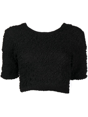

Shortsleeved cotton crop top, GANNI Shortsleeved cotton crop top