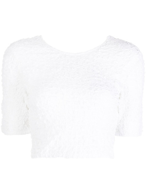 

Textured organic cotton crop top, GANNI Textured organic cotton crop top